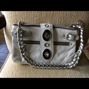 Silvery white coach bag